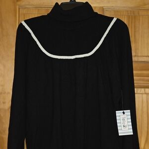 Tulip B Black Sweater with White Trim